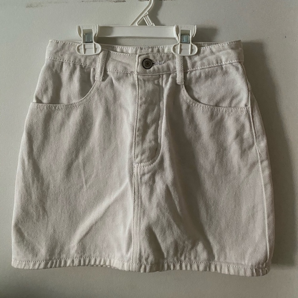 Brandy Melville White Denim Skirt